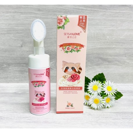 Пенка для умывания с щеточкой SersanLove экстракт розы 150мл  оптом-4