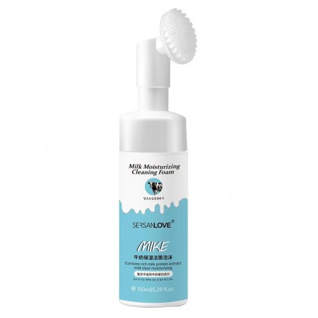 Пенка для умывания с щеточкой SersanLove протеины молока 150мл  оптом-1