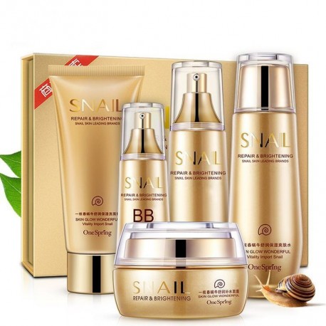 Набор анти-эйдж ONE SPRING Snail Reparing & Brightening  оптом-1
