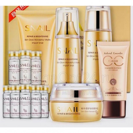 Набор анти-эйдж ONE SPRING Snail Reparing & Brightening  оптом-2