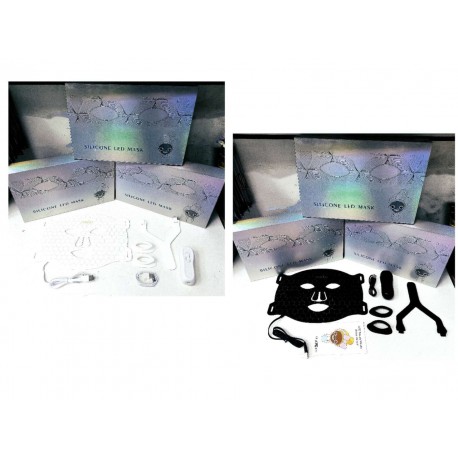 Гибкая силиконовая маска Silcone LED Mask для лица, 7 цветов, против акне  оптом-1
