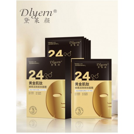 Тканевая маска для лица Dlyern 24K Gold Peptide Serum Hudrating Mask 1 шт  оптом-1