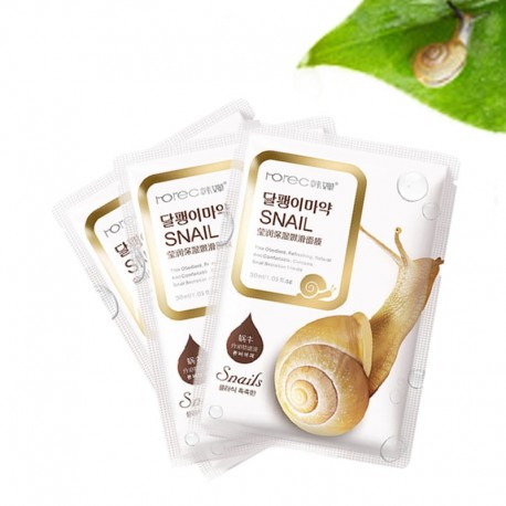Увлажняющая тканевая маска для лица Rorec Snail Mask с муцином улитки 30 г  оптом-2