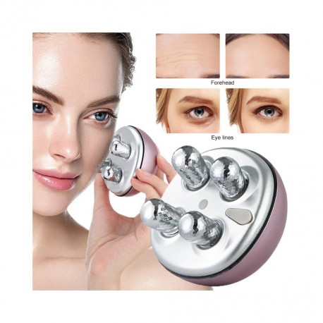 Микротоковый массажер для подтяжки лица с 4 массажными 3D головками  оптом-8