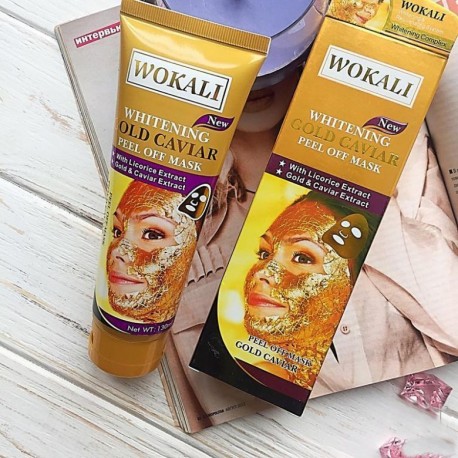 Золотая маска для лица Wokali Whitening Gold Caviar 130 мл  оптом-2