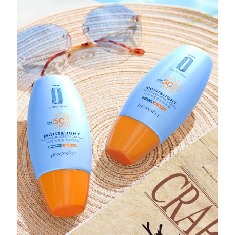 Солнцезащитный крем Moist & Light Clear Sunscreen Cream SPF 50 30мл  оптом-4