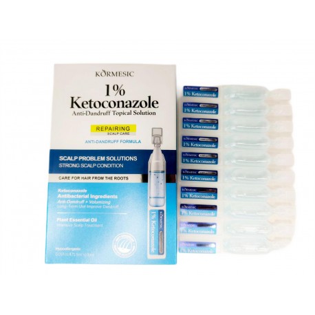 Набор KORMESIC 1% Ketoconazole Anti-Dandruff Topical Solution для ухода за кожей головы 10 ампул оптом-2