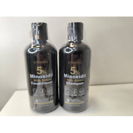 Шампунь для укрепления волос KORMESIC 5% Minoxidil with Biotin Shampoo 300 мл оптом-6