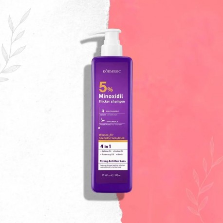 Шампунь против выпадения волос 4в1 KORMESIC 5% Minoxidil Thicker Shampoo 300 мл оптом-5