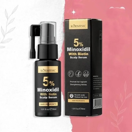 Сыворотка-спрей KORMESIC 5% Minoxidil with Biotin Scalp Serum для роста волос против выпадения 30 мл оптом-1
