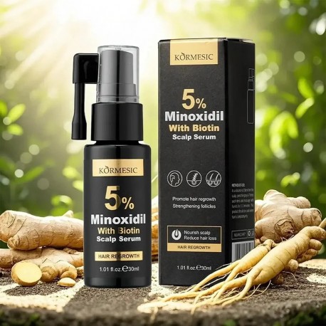 Сыворотка-спрей KORMESIC 5% Minoxidil with Biotin Scalp Serum для роста волос против выпадения 30 мл оптом-6