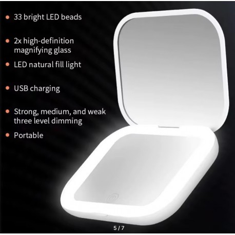 LED Зеркало для макияжа высокой четкости, квадратное  оптом-8