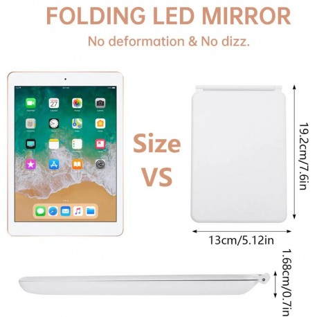 Светодиодное зеркало для макияжа прямоугольное, с сенсорным экраном-2