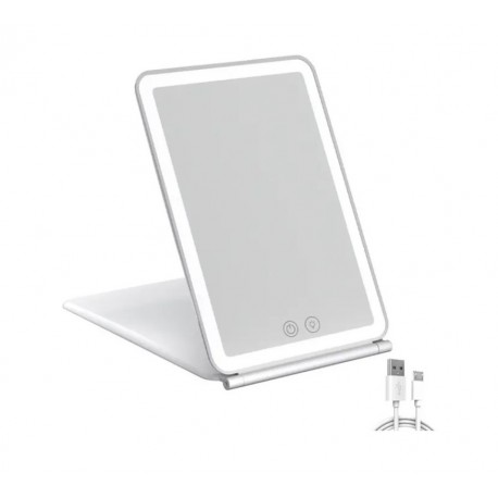 Светодиодное зеркало для макияжа прямоугольное, с сенсорным экраном