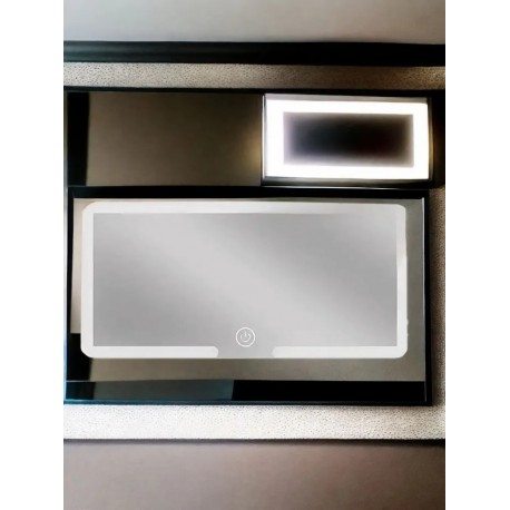 Зеркало для макияжа в салон автомобиля со светодиодной подсветкой-3