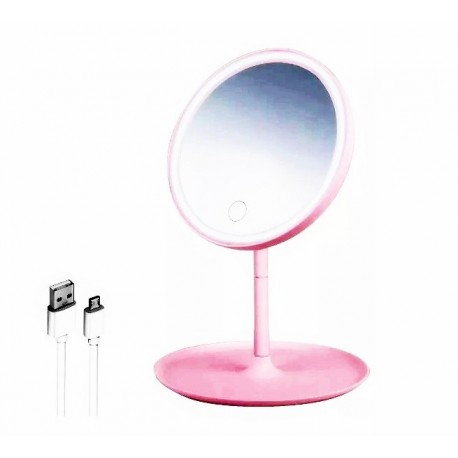 Зеркало круглое для макияжа с LED подсветкой-1