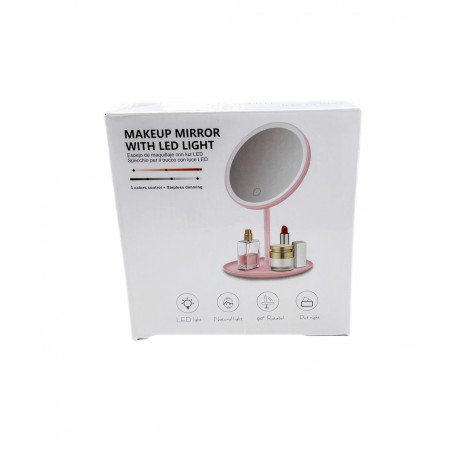 Зеркало круглое для макияжа с LED подсветкой-3