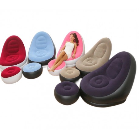 Кресло-мешок надувное 121 х 86 см с пуфом   оптом-1