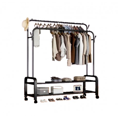 Многоцелевая Универсальная регулируемая вешалка Multipurpose Hanger на 48 кг для одежды 110 x 40 x 150 cm  оптом-4