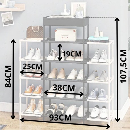 Многофункциональный органайзер для обуви 6 ярусов 93 х 22 х 107,5 см  оптом-2