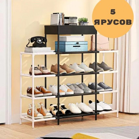 Стойка-обувница SHOE RACK для обуви в гардеробную 6 ярусов  оптом-1