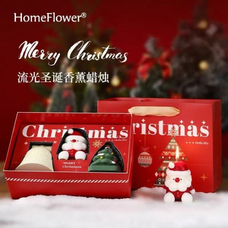 Подарочный набор свечей ручной работы HomeFlower Merry Christmas Ёлка, Колокольчик, Дед Мороз оптом-6