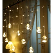 Гирлянда-штора со светодиодными огнями в шарах с пультом 