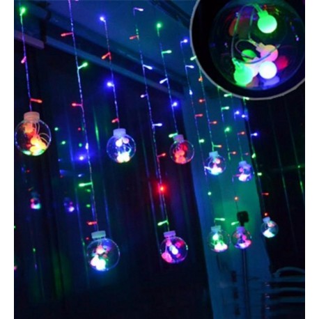 Гирлянда-штора со светодиодными огнями в шарах с пультом  оптом-2