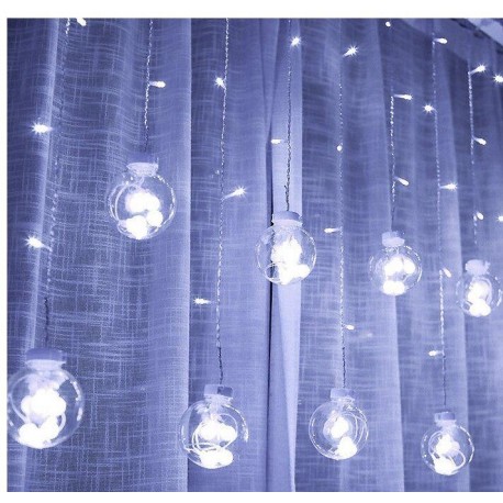 Гирлянда-штора со светодиодными огнями в шарах с пультом  оптом-3