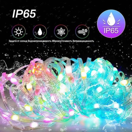 Светодиодная уличная лента-гирлянда ELK-BLEDOMA RGB led многоцветная 10 м  оптом-5
