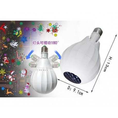  Вращающиеся рождественская лампа Christmas Day Party lights E27 с проекцией для декора -6