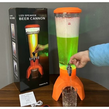 Пивная башня LED SPEAKER BEER CANNON с подсветкой и Bluetooth-динамиком, 3 л-6