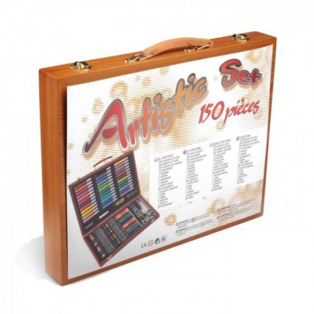 Набор художника 150 предметов в деревянном кейсе  оптом-3