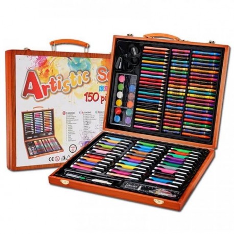 Набор художника 150 предметов в деревянном кейсе  оптом