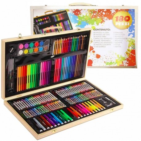 Набор художника 180 предметов в деревянном кейсе  оптом