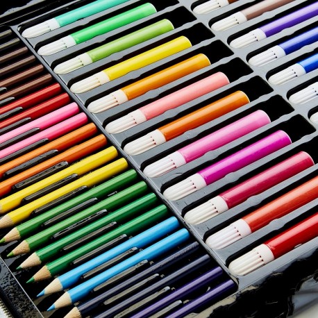 Набор художника 180 предметов в деревянном кейсе  оптом-5