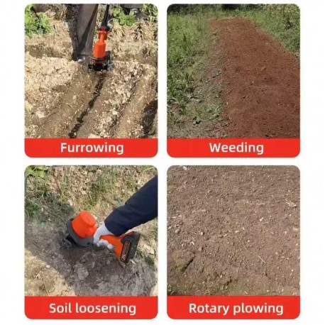 Аккумуляторная садовая электротяпка, ручной культиватор-6