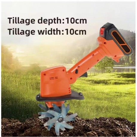 Аккумуляторная садовая электротяпка, ручной культиватор-7