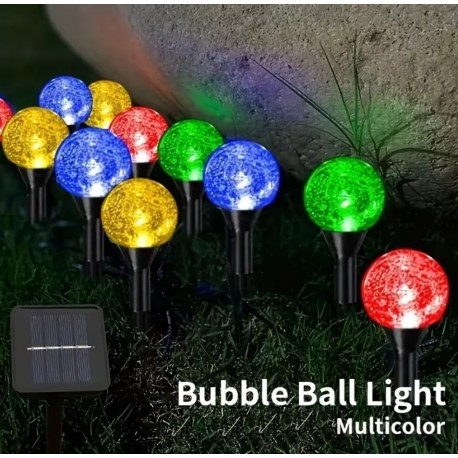 Набор светильников для газона 30 LED ламп, на солнечной батарее, цветные-4