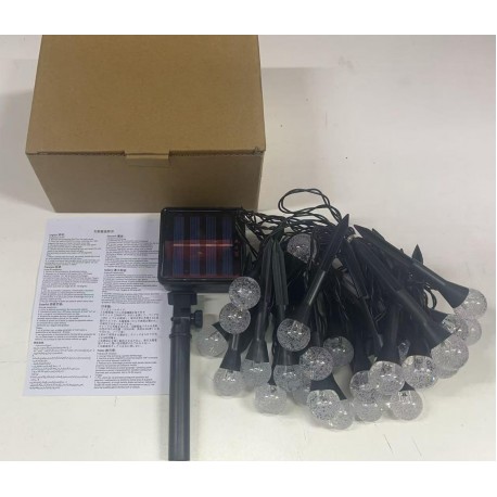 Набор светильников для газона 30 LED ламп, на солнечной батарее, цветные-5