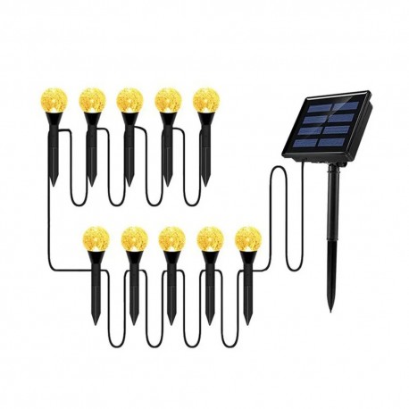 Набор светильников для газона SL-818 10 LED ламп, на солнечной батарее, желтые