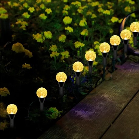Набор светильников для газона SL-818 10 LED ламп, на солнечной батарее, желтые-6