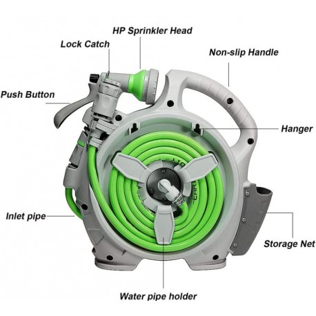 Садовый поливочный шланг с катушкой 15 м  оптом-5