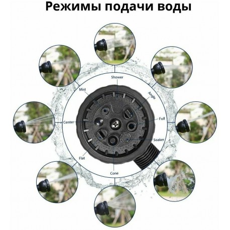 Шланг растягивающийся садовый для полива с насадкой 10-50м  оптом-5