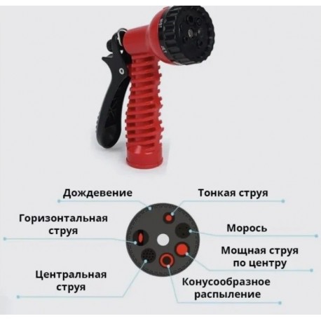 Шланг растягивающийся садовый для полива с насадкой 10-50м  оптом-6