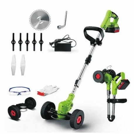 Триммер садовый аккумуляторный на 2 колесиках-3