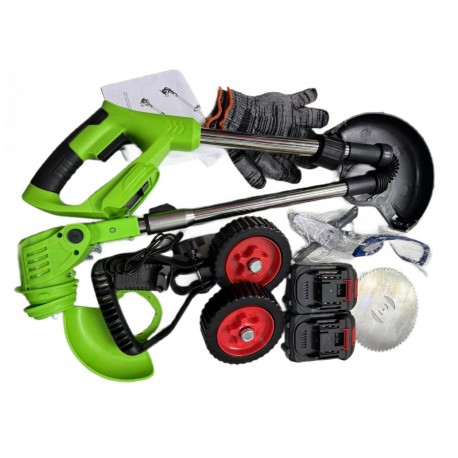 Триммер садовый аккумуляторный на 2 колесиках-4