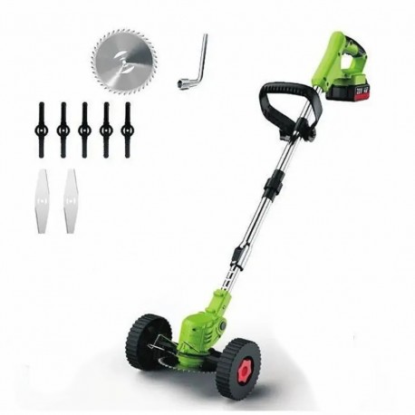 Триммер садовый аккумуляторный на 2 колесиках-2