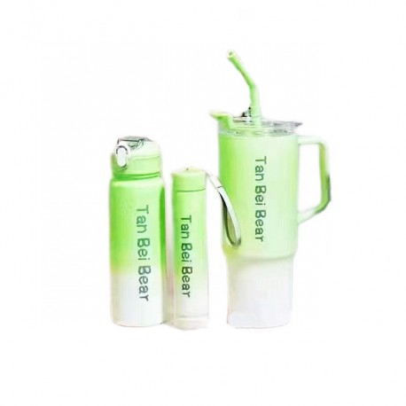 Набор бутылка для воды, вакуумный термос, кружка с соломинкой Tan Bei Bear  оптом-3