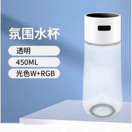 Светящиеся бутылка для воды 450 мл прозрачная с зарядкой Type-C  оптом-4